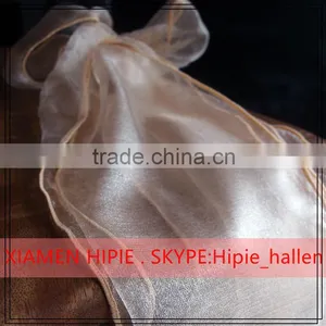 Butterfly Chair Sashes Floral Organza Flocked Table Runners Wedding Flower Sash Decor thumbnail-5