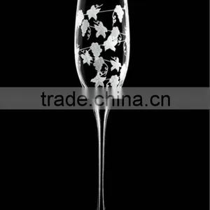 Hand Blown Decorated Champagne Glass thumbnail-1