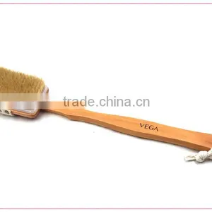 Double Side Wooden Bath Body Brush With Natural Loofah and Bristle Quality Choice thumbnail-4