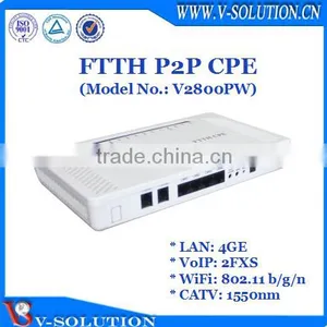 FTTH P2P CPE GIGABIT GATEWAY With 4GE+2POTS+WiFi+CATV for Triple Play Service thumbnail-2