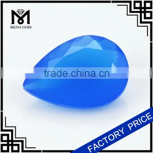 Jewelry Blue Agate Gem Stone Pear Cut Machine Agate Stone thumbnail-1