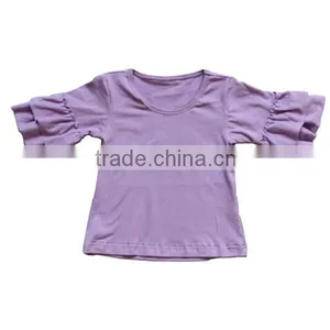 Wholesale 2016 Baby Lavender t Shirt Toddler Girls 3/4 Sleeve Shirt Girls Ruffle Sleeve Shirt thumbnail-1