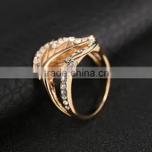 Single Big Leaf Knot Gold Silver Plated Women Band Ring Jewelry thumbnail-1
