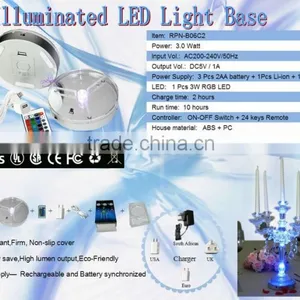 Rechargeable Multi-color Led Centerpiece Light Base 6 Inch Led Vase Lighting Base for Wedding/ Party Decoration thumbnail-4