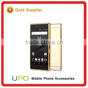 [UPO] Luxury Electroplate Mirror Back Cover + Metal Aluminum Bumper Frame Case For Sony Xperia Z5 thumbnail-2
