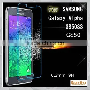 Gold Supplier 0.3mm Tempered Glass Impact Resistant Screen Protector for Samsung Galaxy Alpha G850 Oem/odm (Glass Shield) thumbnail-1