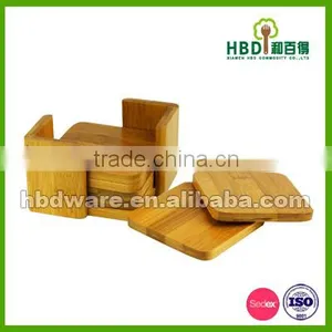 Hot Selling Top Grade Bamboo Wood Cup Coaster Set Wholesale thumbnail-1