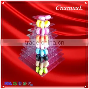 Unique 9 Tiers Clear Plastic Macaron Tower Macaron Stand thumbnail-4