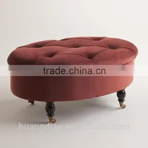 Modern New Design Home Use Fabric Living Room Furniture Round Ottoman thumbnail-1