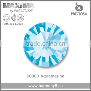 Original PRECIOSA MC Chaton Maxima, Aquamarine Point Back Rhinetsone thumbnail-1