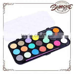 Baroque 21 Color Watercolor Paint Set With Small Size Water Brush, 21 Paint Cakes in A Plastic Plate thumbnail-1