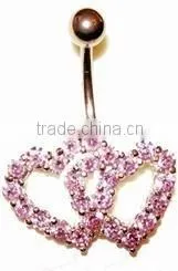 Heart Connection Belly Button Navel Ring ,belly Ring, Navel Belly Jewelry thumbnail-1