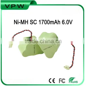 Ni-MH SC 1700mAh 6.0V Rechargeable Battery Pack For Sweeper Battery thumbnail-1