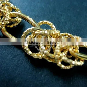 20cm Raw Brass Faceted Circle Round Oval Link Fashion DIY Bracelet Supplies 1900077 thumbnail-3