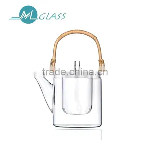 Wholesale 1000ml Pyrex Glass Teapot With Plastic Handle High Borosilicate Glassware N6407 thumbnail-1