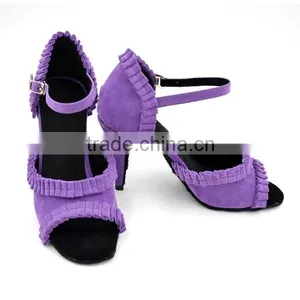 Purple Nubuck High Quality Salsa Latin Zapatos de Mujer Lady thumbnail-1