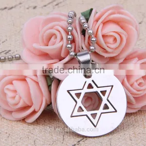 New Arrival Fashion Jewelry Handmade Bead Chain Necklace Religious Necklace Star of David Necklace Stainless Steel thumbnail-1