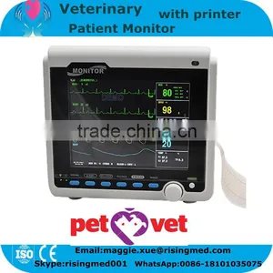 8.4 Inch Multi Parameter Veterinary Patient Monitor for Vet Pet Built-in Rechargeable Battery With Thermal Printer thumbnail-1