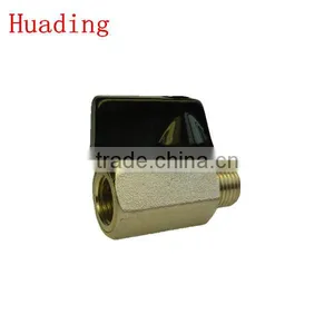 Brass Mini Ball Valve With Size of 1/4" 3/8"1/2" ,female and Male Thread ,brass Body With Nipple or Chrome Planted , thumbnail-1