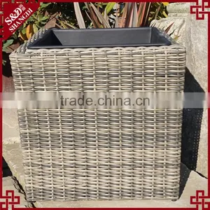 Cebu Country Style Restaurant Cafe Outdoor Decoration Rattan Wicker Flower Pots thumbnail-2
