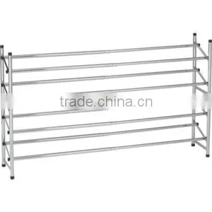 4 Tier Stainless Steel Shoes Rack Shoe Storage Living Room Shoes Organize thumbnail-1