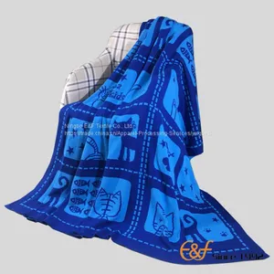 Children Double Jacquard Cartoon Pattern Knitted Blanket thumbnail-1