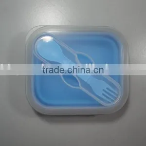 2015 Wholsale 2 Compartment Silicone Collapsible Lunch Box,silicone Lunch Container thumbnail-2