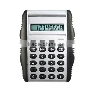 Promotional High Tech 8 Digital Calculator With Rubber Sides and Auto Folding Lid thumbnail-2