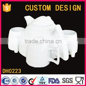 China Factory Wholesale Custom Design Ceramic Porcelain 5pcs Tea Sets thumbnail-1