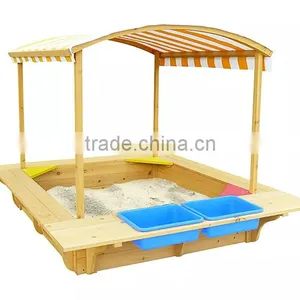 Childrens Sand Pit Outdoor Toy Play Set Water Roof Sun Cover Garden Box thumbnail-2