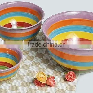 3 Pcs Hand Painted Bowl Set thumbnail-1