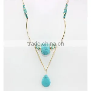 Fashion Turquoise Bar Necklace Gemstone Necklace thumbnail-1