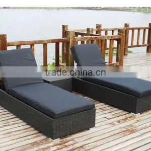 Outdoor Rattan Sun Lounger Sun Bed thumbnail-1