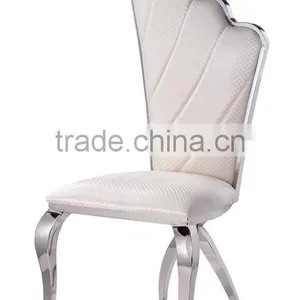 B8069 Angel Wing White Leather Recliner Dining Chair thumbnail-2