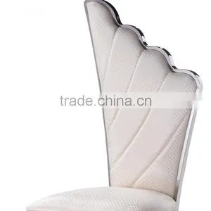 B8069 Angel Wing White Leather Recliner Dining Chair thumbnail-3
