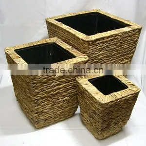 Water Hyacinth Flower Planter With Zinc Pot Inside thumbnail-1