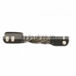 PU Leather Bracelet With Metal Snap, Hot Sale Gift Leather With Crystal Gem Decoration thumbnail-1