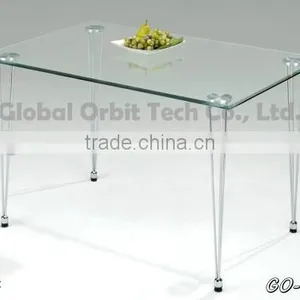 Modern Design Stainless Steel Glass Dining Table thumbnail-1