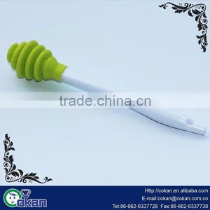100% Food Grade Silicone Bee Honey Splash Bar/honey Muddler Honey Dipper Mixing Spoon Honey Stick With Wood Handle thumbnail-4