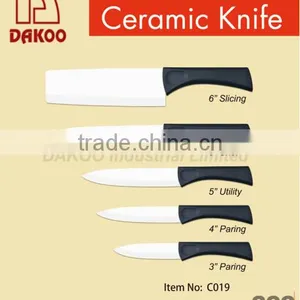 4 Pieces Color Handle Zirconia Chef/Paring Knife With Block thumbnail-2