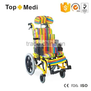 TOPMEDI Children Reclining Aluminum Manual Cerebral Palsy Wheelchair thumbnail-1