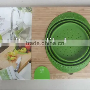 Bamboo Cutting Board With Silicone Bowl #32024 thumbnail-1