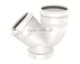 HIGH QUANLITY DOUBLE SOCKET TRAP WITH PORT OF PVC GB STANDARD EXPANDING FITTINGS FOR DRAINAGE WITH GASKET thumbnail-1