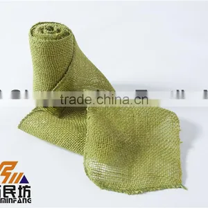 Rustic Jute Ribbon Green Color in Roll 5''*5Y Long thumbnail-1