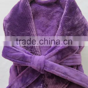 100% Polyester Powder Plush Fleece/flannel Women's Bathrobe ,Microfiber Down Robe thumbnail-4