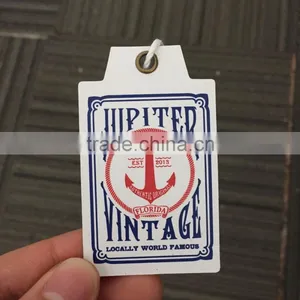 2017 High Quality Custom White Cardboard Paper Hang Tags for Garments thumbnail-2