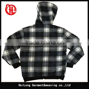 Custom Fashion Men Winter Grid Style Hoodie Fleece Jacket thumbnail-5