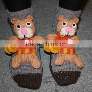 Customized Animal Teen Girl Tube Cartoon Acrylic Sock With Animal Head thumbnail-6