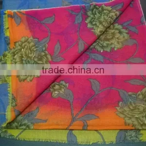 Rainbow Colors Printed Wholesale Silk and Wool Shawl,Factory Direct Shawla and Stoles thumbnail-1
