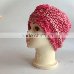 Computer Machine and Hand Made Red Lovely Girl's Fashion Cute Children Knitted Hats Factory thumbnail-1